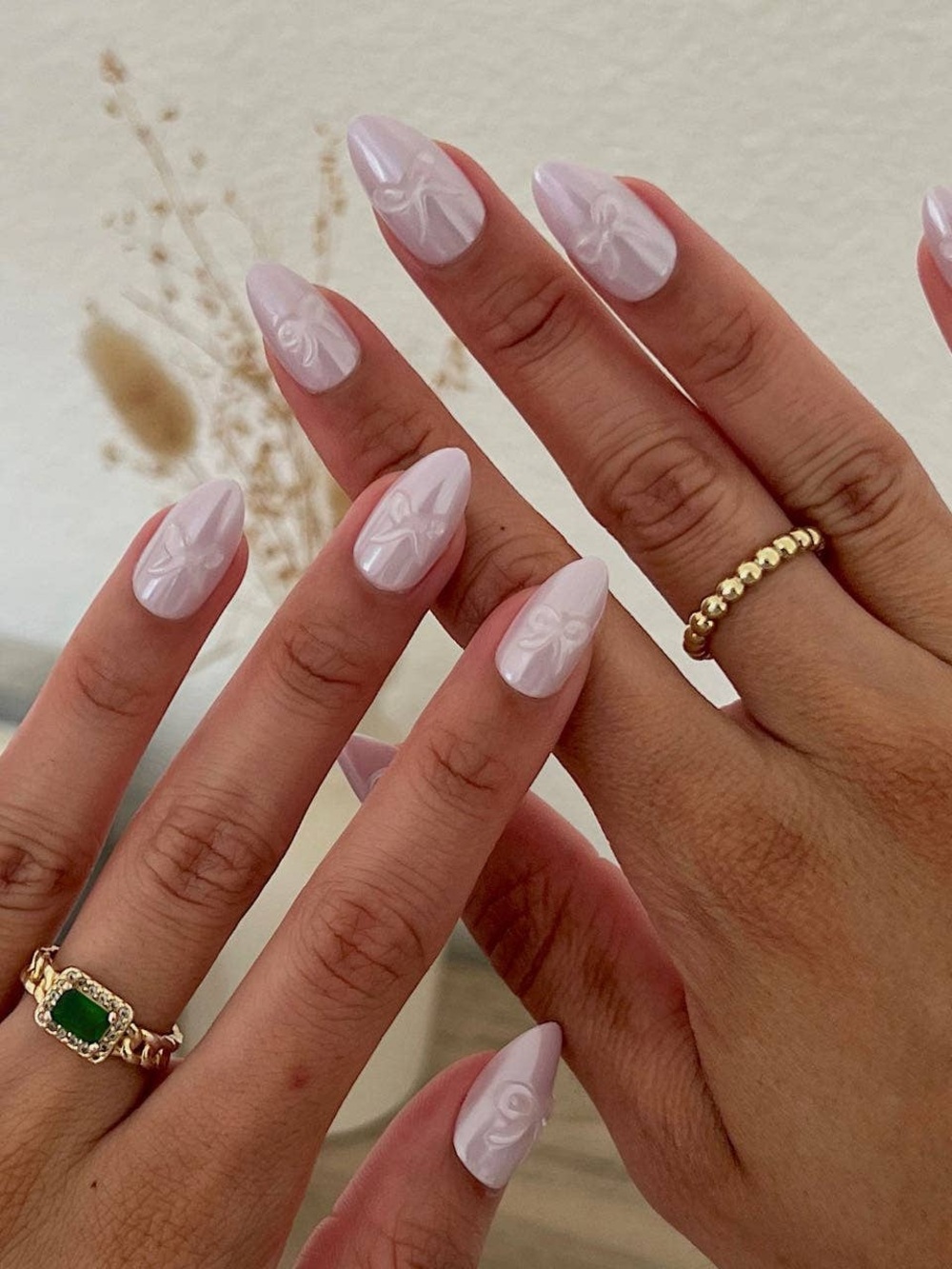 Celebritips 3D Lilac Glaze Press-On Nails | Short Almond | NIB | Bow Nail Art